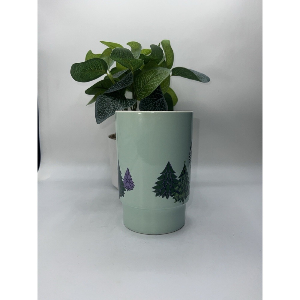 Starbucks 2020 Holiday Christmas Ceramic Coffee Mug Tall 20ozGreen Purple Trees - Picture 2 of 8